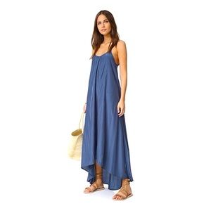 Navy Pink Stitch Resort Maxi